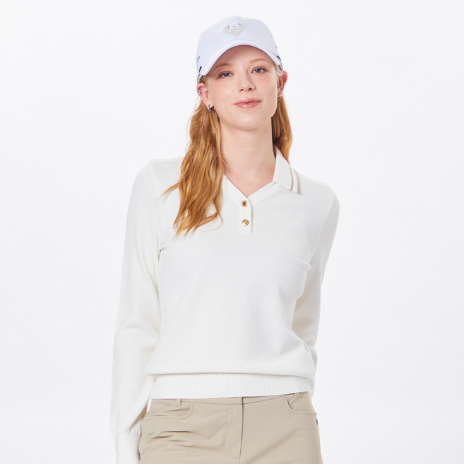 볼빅 10%다운로드쿠폰 여성 골프 Y에리 긴팔 스웨터 VLKTO201_OW