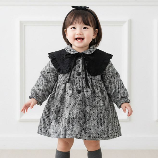 블랙 레이스카라 벌룬자켓