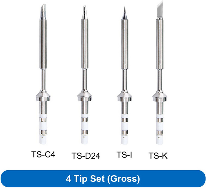 TS101 납땜 인두 가변 디지털 용접 PD3 90W 휴대용 스테이션 도구 온도 수리, TS Gross 4Pcs set, 1개