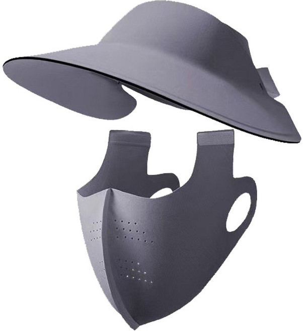 한성 자외선차단 여성용 풀페이스 썬캡 마스크 세트, 다크그레이, 1개