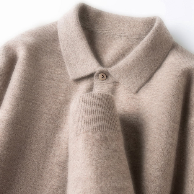 100% 울 두꺼운 울 스웨터 통근 카라 단색 보온 고급 스웨터 남성 아빠용 이너웨어