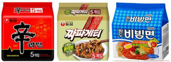 신라면5개 짜파게티5개 팔도비빔면5개, 15개