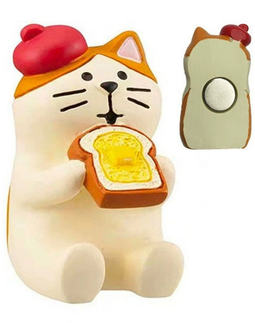 일본식 ZAKKA 귀여운 고양이 입체 냉장고 자석 미니어쳐 피규어 장식품, 16토스트 냠