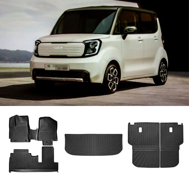 [CTK] 기아 KIA 레이 가솔린 5좌 자동차 매트 바닥매트 풀커버 3D TPE 방수재질 미끄럼방지 트렁크매트 2018, 트렁크매트 3P