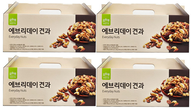 오하루 자연가득 에브리데이 견과 25포, 500g, 4개