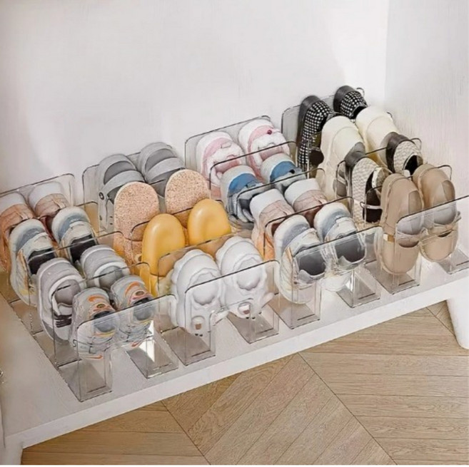 비니퍼니 다용도 정리대 신발정리대 가방정리대 칸막이, 투명, 2개