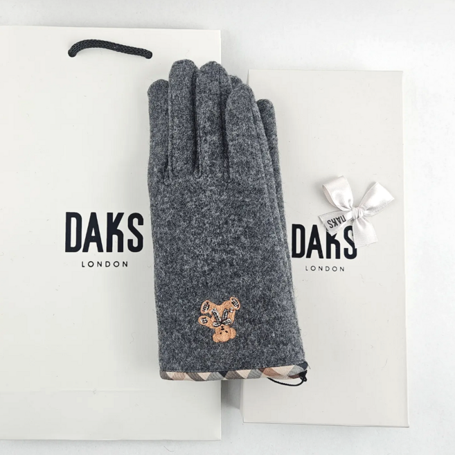 닥스 여성 모직 곰돌이자수 장갑 [선물포장케이스+쇼핑백 증정]