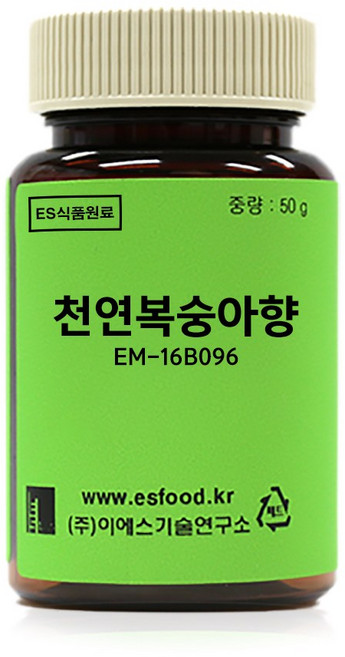 ES 식품원료 천연복숭아향 EM-16B096 Naural Peach Flavor[1308], 1개, 50g