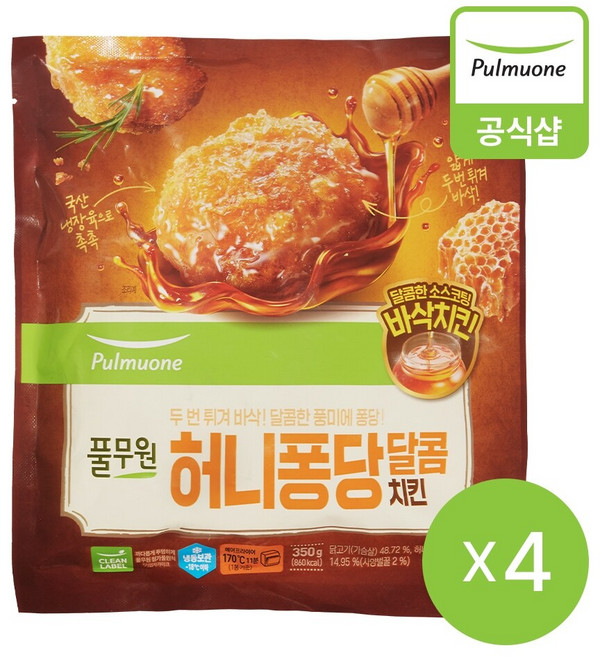 [풀무원] 허니퐁당 달콤치킨 350g 4개
