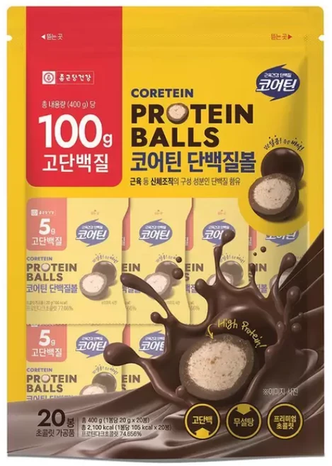 종근당 코어틴 프로틴 볼 20g x 20PK, 400g, 1개 - 쿠팡