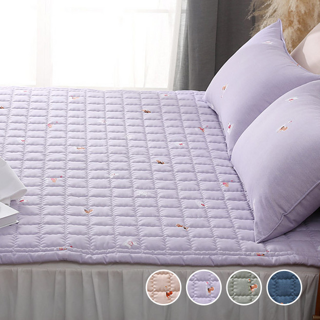 스잠 국내산 퍼피아지 밴드형 침대패드l MS.S.SS.Q, 고정밴드형, 밀크라벤더