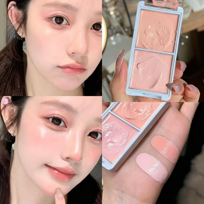 [당일배송] 하이라이트 커버 듀얼 팔레트 눈물고랑 커버 다크서클 컨실러, 투톤, 1개