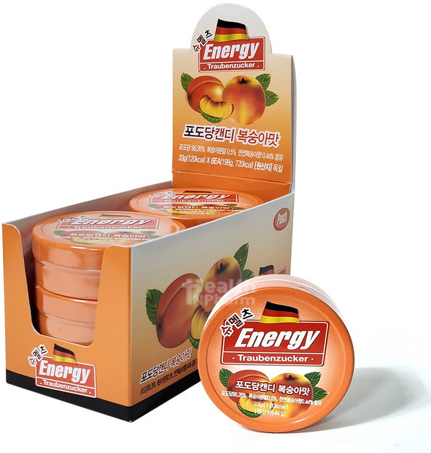 슈맬츠 에너지 포도당캔디 복숭아맛, 33g, 6개