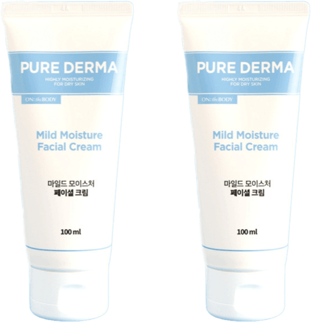 온더바디 퓨어더마 마일드 모이스처 페이셜 크림, 2개, 100ml