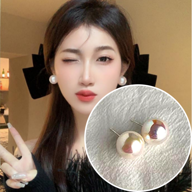 태희네 핑크빛 러블리 진주 귀걸이 귀찌 한복 혼주용