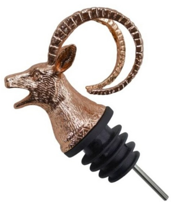 와인 마개 진열대 위스키 실버 거치대 머리술따개 사슴 골드 사자 머리 A, 1개, 로즈골드 양 머리