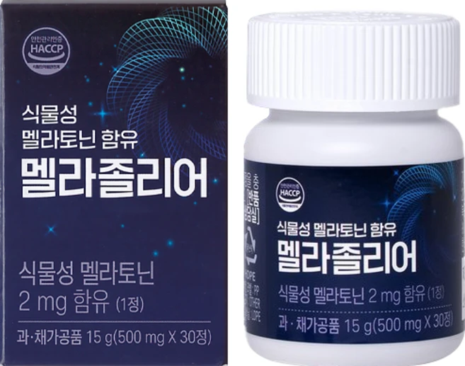 식물성 멜라토닌 함유 멜라졸리어 500mg x 30정, 2개 - 쿠팡