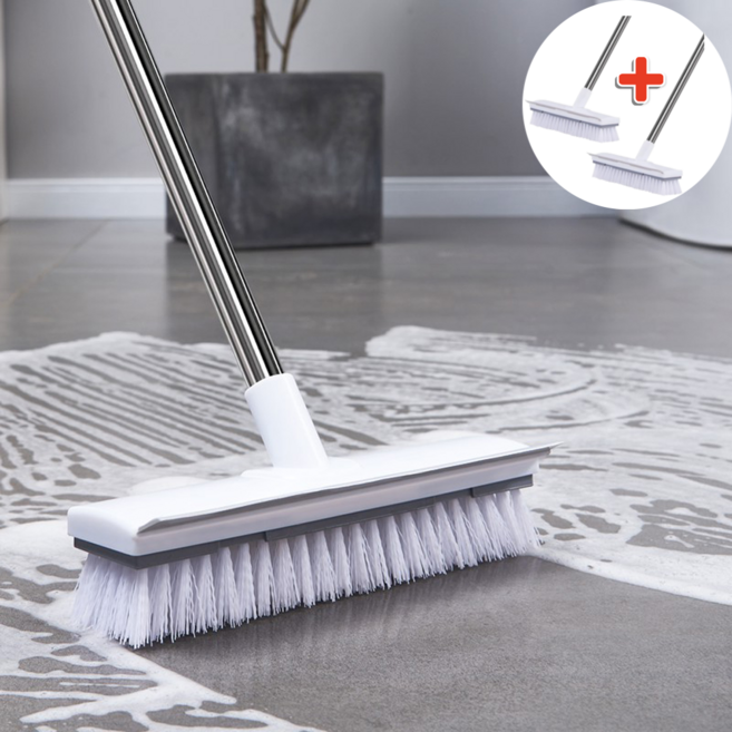 청소원샷 분리가능 긴 바닥솔 청소솔 길이조절 욕실 화장실 곰팡이 제거 틈새 브러쉬, 화이트(White) 2개, 1세트