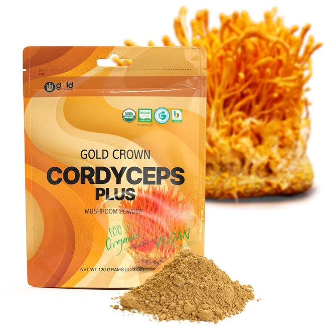 금관 미국 USDA인증 유기농 동충하초 프리미엄 분말 코디셉플러스 면역력강화, 2개, 120g - 쿠팡