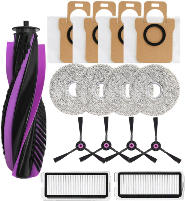 비브랜드 호환 jonr 존알 p20 pro 소모품, 1세트, 메인브러시 사이드브러시 물걸레 먼지봉투 필터 15pcs