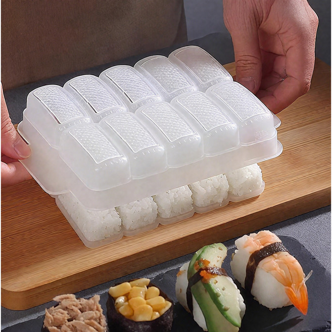 가정용 초밥틀 -소풍 도시락 군함초밥 틀/주먹밥틀, 투명, 2개
