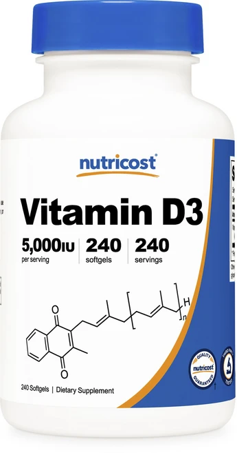 뉴트리코스트 비타민 D3 5000IU 소프트젤, 240정, 1개 - 쿠팡