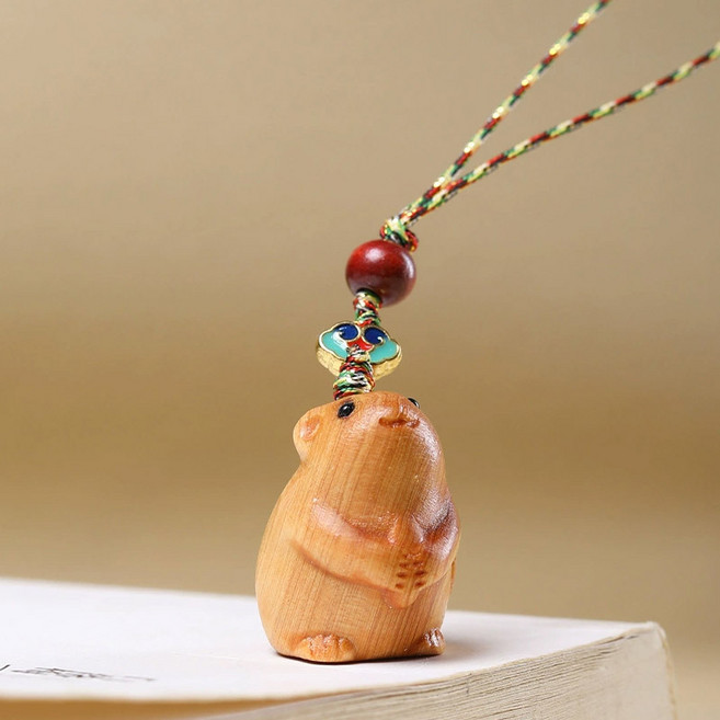 십이지신 띠 키링 귀여운 원목 12간지 띠별 열쇠고리, 1개, 원목 쥐띠