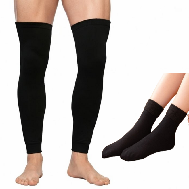 한파대비 남여공용 방한 기모 레그워머 기모양말 세트