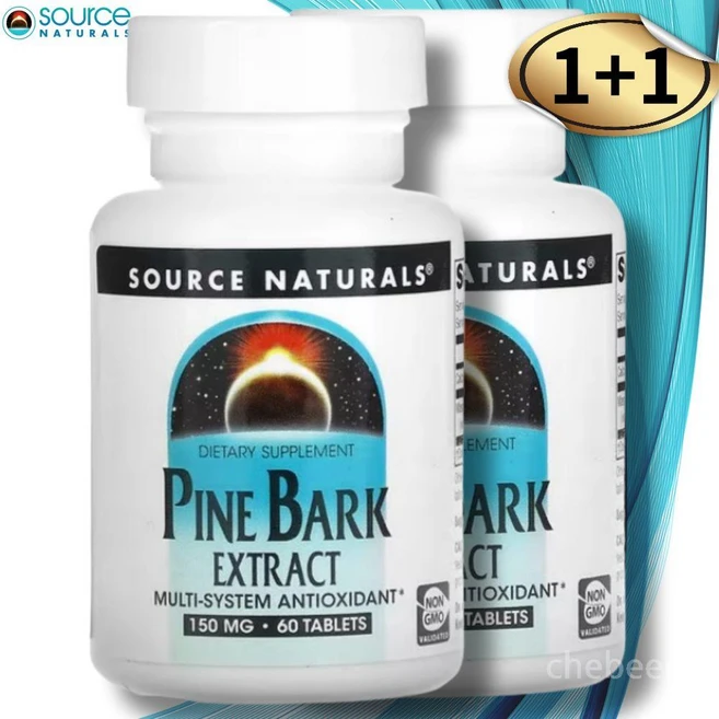 1+1 소스내츄럴스 소나무껍질 추출물 150mg 프로안토시아니딘 60정, 2개 - 쿠팡