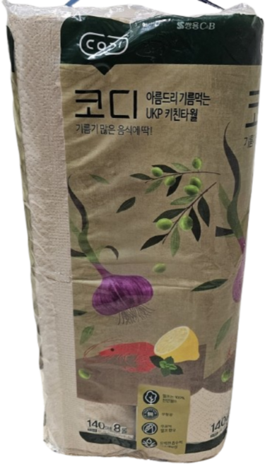 코디 아름드리 기름먹는 UKP 천연펄프 키친타올, 140매, 32개