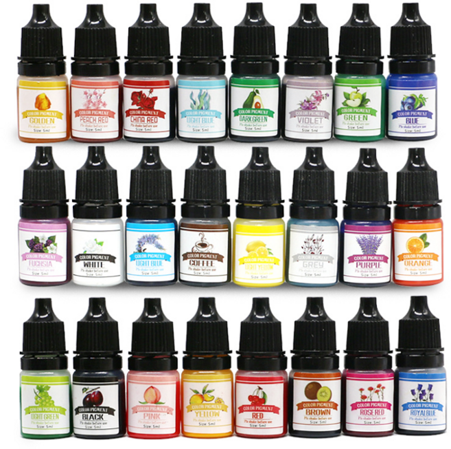 [드그라쎄] 크리스탈 레진 공예 조색제 24색 uv레진 크리스탈 에폭시, 레드, 1개