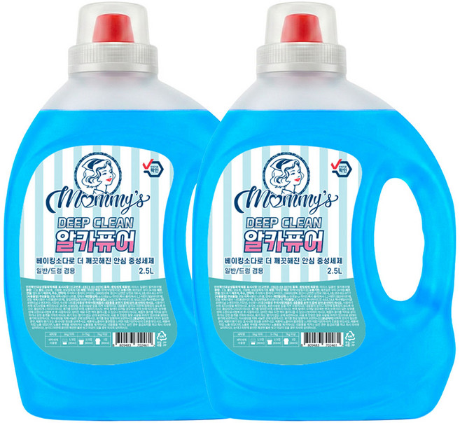 마미스 알칼리 액체세제 딥클린 알카퓨어젤, 2개, 2.5L
