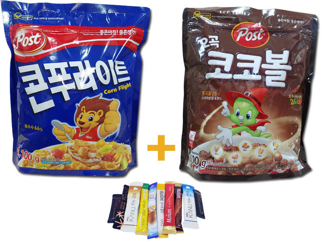 포스트 콘푸라이트1.1kg+코코볼1kg+커피믹스5T증정 시리얼, 1세트, 2.1kg