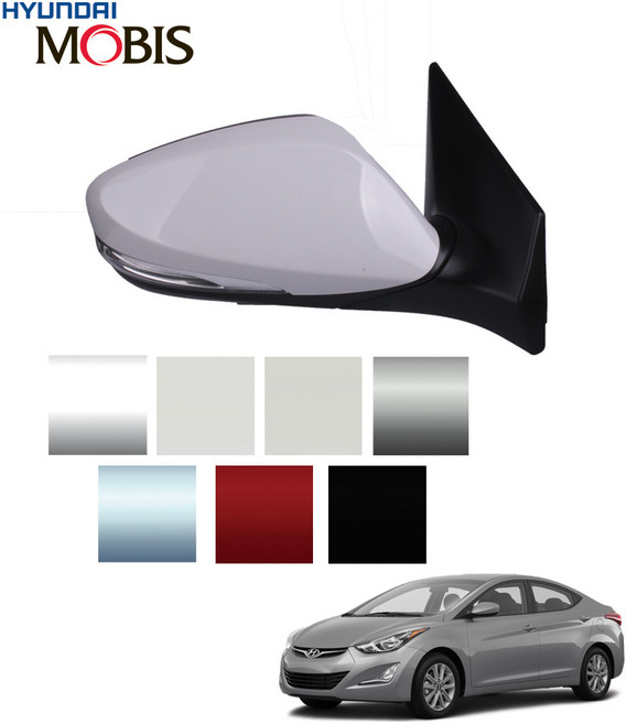 아반떼 MD 사이드미러 (876103X520-DS)/(876103X520-DS) [커넥터10핀], RBC(세라믹화이트), 좌(운전석), 1개