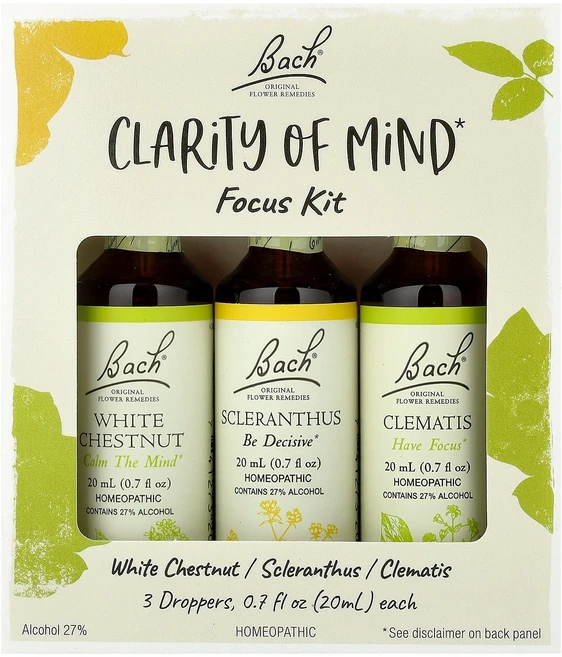 바흐 Bach Clarity of Mind 집중력 향상 키트 스포이트 3개 각 20ml0.7fl oz125746원산지:기타, 바흐 Bach, Clarity of Mind 집중력 향 - 쿠팡