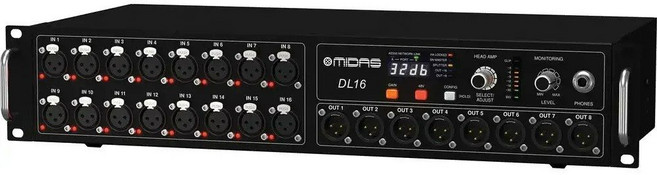 Midas DL16 16개 입력 8개 출력 스테이지 박스 마이크 프리앰프 스튜디오 콘서트용 ULTRANET ADAT