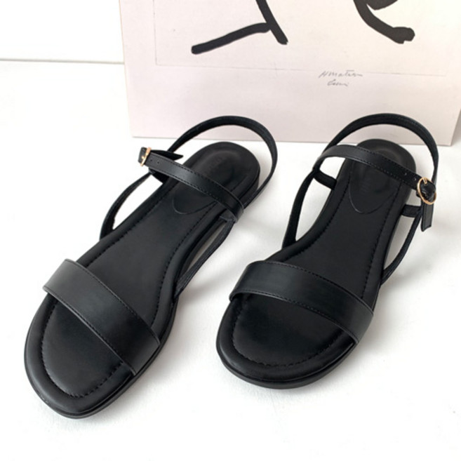 가이아슈 여성용 발편한 여름 스트랩 쿠션 샌들 1cm 여성샌들