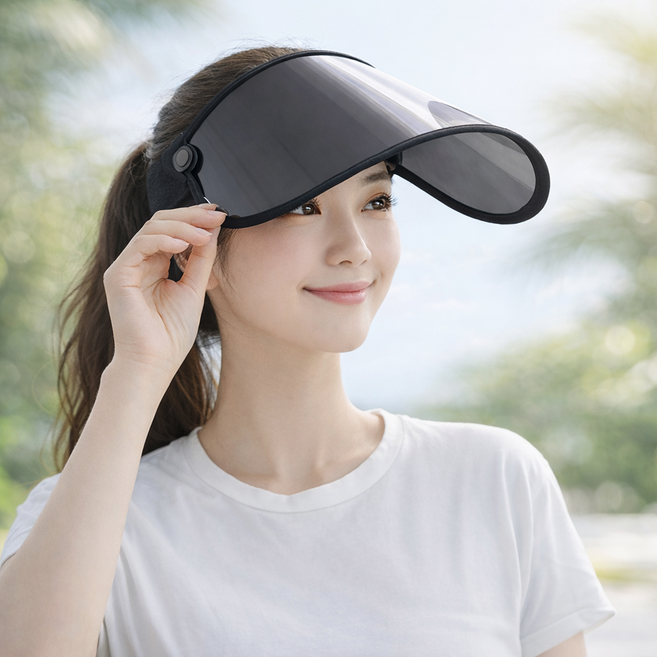 자외선 완벽차단 여성 썬캡 얼굴전체 가림 와이드캡 UV차단 썬바이저 여름모자