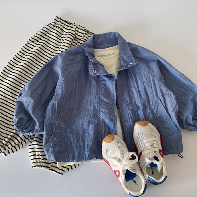 블루레인바람막이 키즈 유아동 윈드 후드 점퍼 간절기 봄가을 얇은 아우터