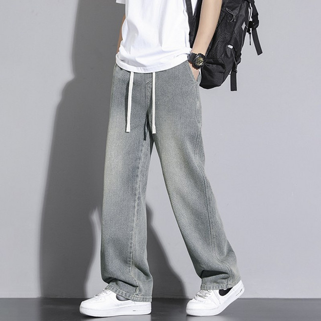 패스타임 빈티지 데님 팬츠 남성 봄 가을 캐주얼 와이드 일자 통 슬랙스 청바지 DN0575