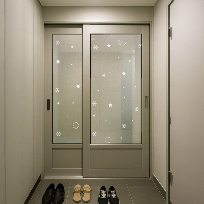 물없이 붙이는 창문 단열 뽁뽁이 7중 더블 겨울밤 1m x 5m / 딱포미, 1개