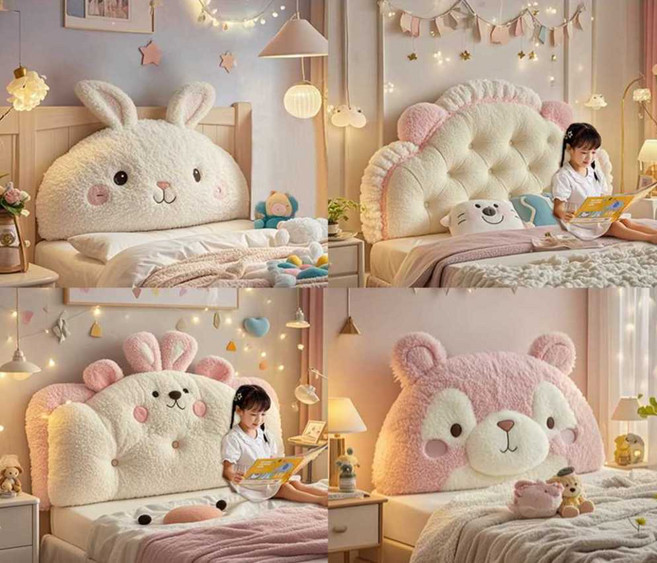 리니리니 침대벽가드 커버 침대안전가드 벽쿠션 보드, 1개, K-보라 코끼리 0.9-1m