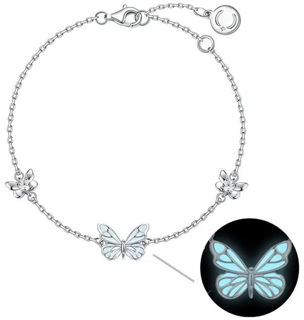 커플 100일 선물 야광 나비 여성 팔찌 생일선물 사이즈 조절 가능 기념일 나비체인