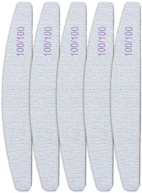 5개입 지브라 양면 네일파일 반달형 100/100 그릿, 1개, 5개입 지브라 100/100