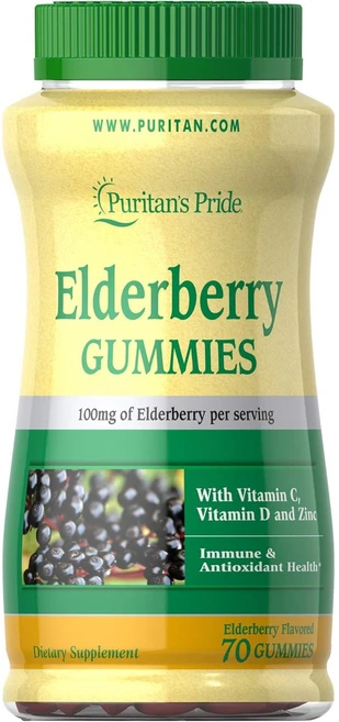 Puritan's Pride Elderberry Gummy 퓨리탄 프라이드 엘더베리 구미 70구미즈, 1개, 70정 - 쿠팡