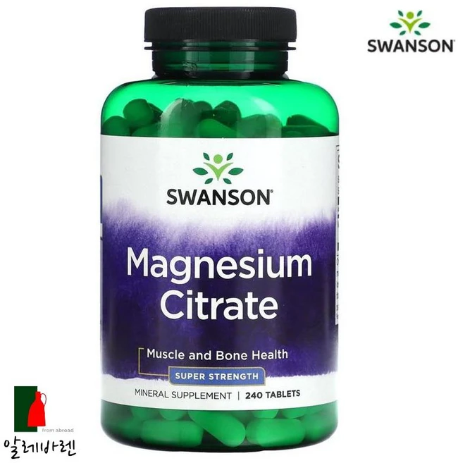 스완슨 마그네슘 씨트레이트 240 타블렛, 1개, 240정 - 쿠팡
