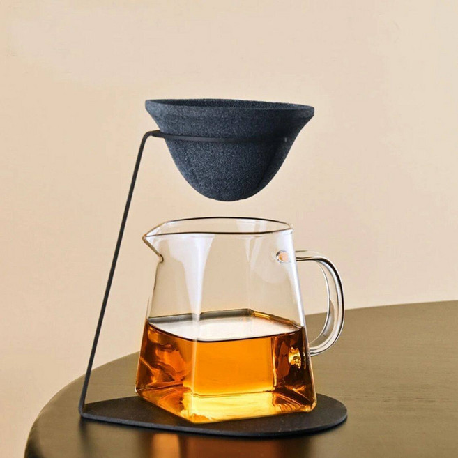 小青柑茶漏公道杯套裝, 微孔茶漏組合 方底高硼矽公道杯, 1套