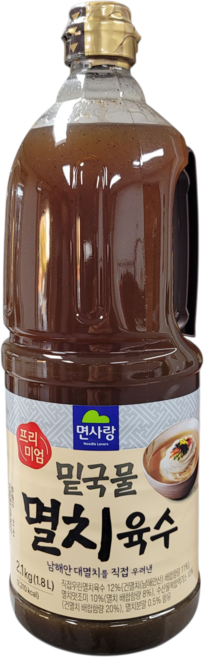 면사랑 프리미엄 밑국물 멸치육수 / 엑기스 1.8L, 4개