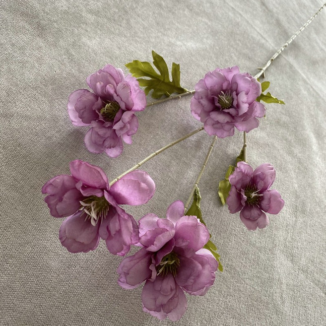 무궁화 웨딩홀 꽃꽂이 5마리 웨딩홀 꽃꽂이 웨딩길 안내 장식 견화 조화, 보라색, 1개