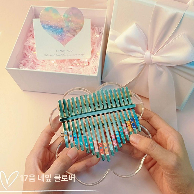 칼림바 투명 마림바 카림바 입문 A상세이미지 칼람바, 1개, 17음 크리스탈 럭키 포리프 클로버, 기본 모델명/품번